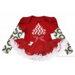 Christmas Max Style Long Sleeve Red Baby Bodysuit Red White Pettiskirt & Red White Chevron Christmas Tree & Minnie Dots Bow Print JS4847
